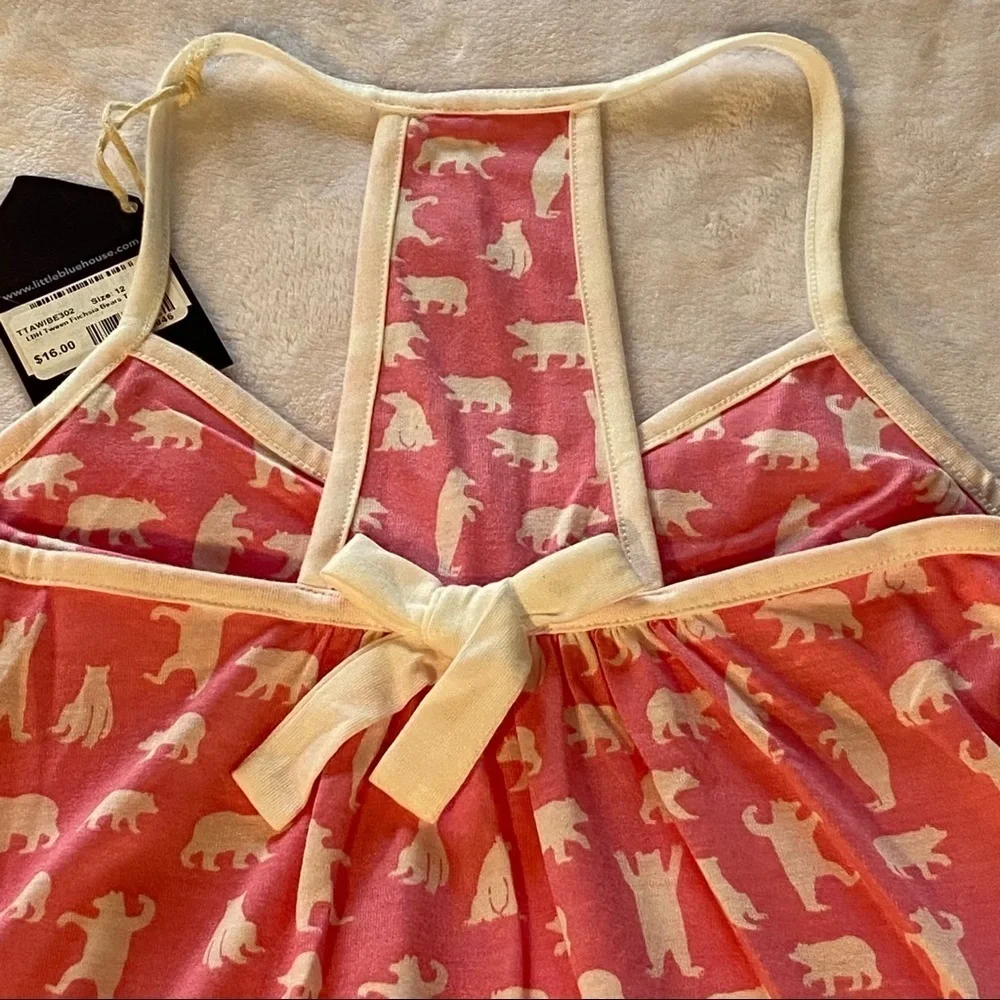 LBH by Hatley Tween Fuchsia Bears Tank Top Pink Size 12